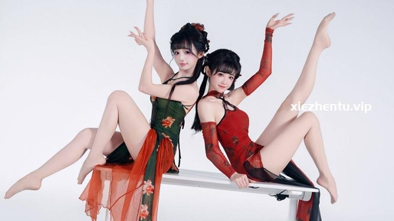 B站UP主#紫颜-小仙紫#晓丹小仙女儿 双倍旗袍舞蹈4K版一起欣赏