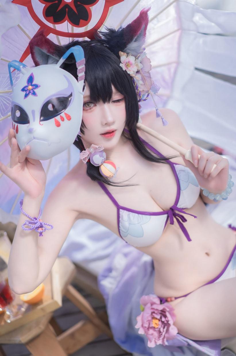 阿包也是兔娘 蔚蓝档案 狐坂若藻 水着-完美coser
