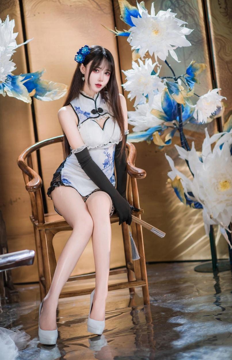 羽生三未 – 艳娘幻梦谭 瓶儿 青花瓷旗袍-让人受不了