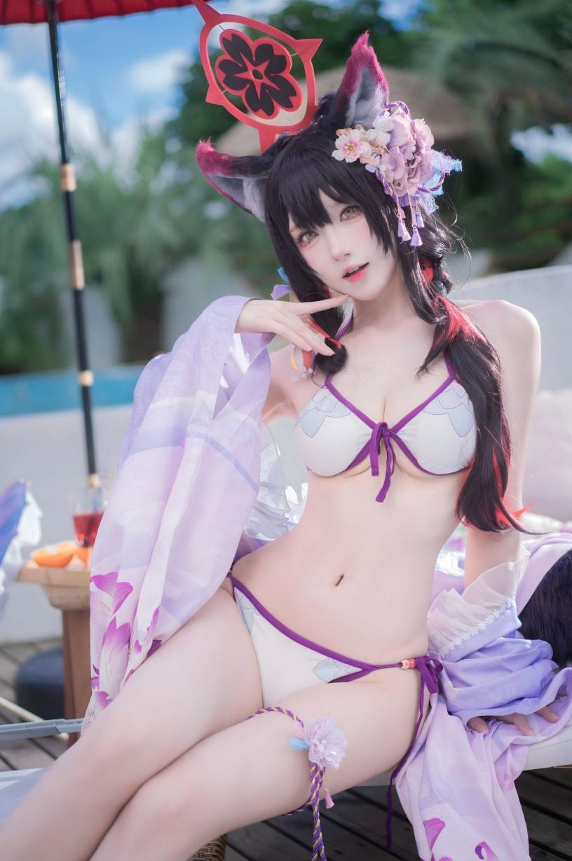 阿包也是兔娘 蔚蓝档案 狐坂若藻 水着-完美coser